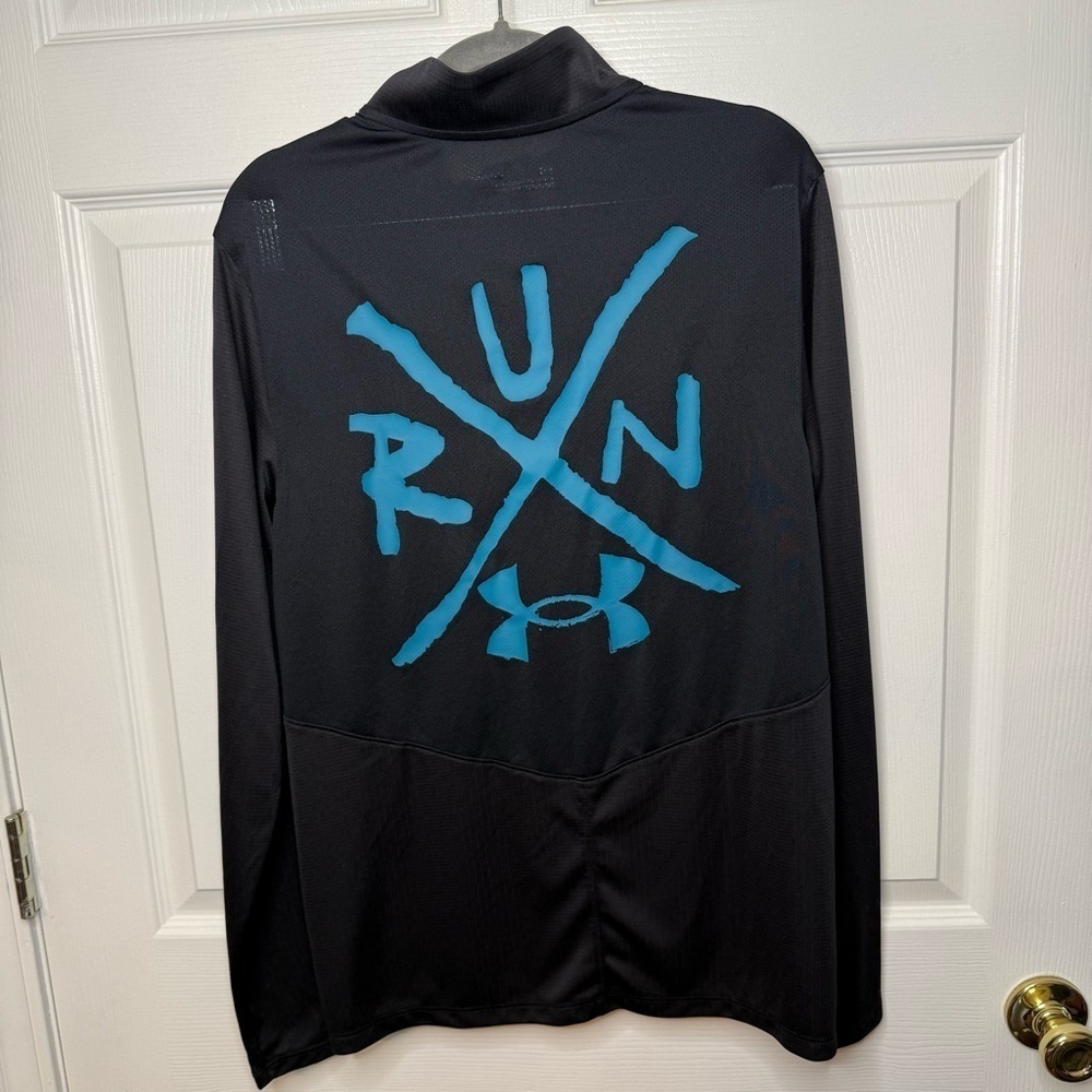 Under Armour Women’s Destroy All Miles Quarter Zip Black and Teal Size Small GUC - Picture 4 of 5